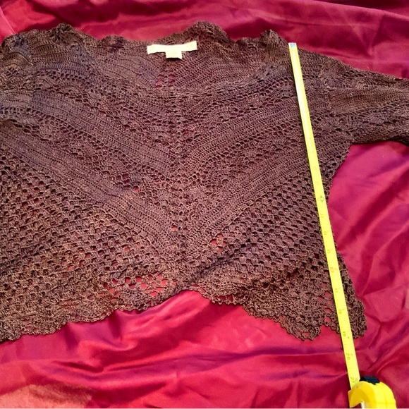BETTE PAIGE chocolate brown Crochet Top size PL - Picture 7 of 9